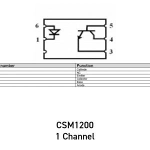 Pin Function Diagram for Ceramic Hermetically Sealed Radiation Hard-Transistor Optocoupler CSM1200