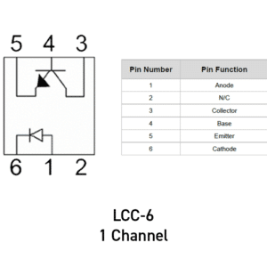 ISOCOM LCC-6, 1 Channel Pin Diagram